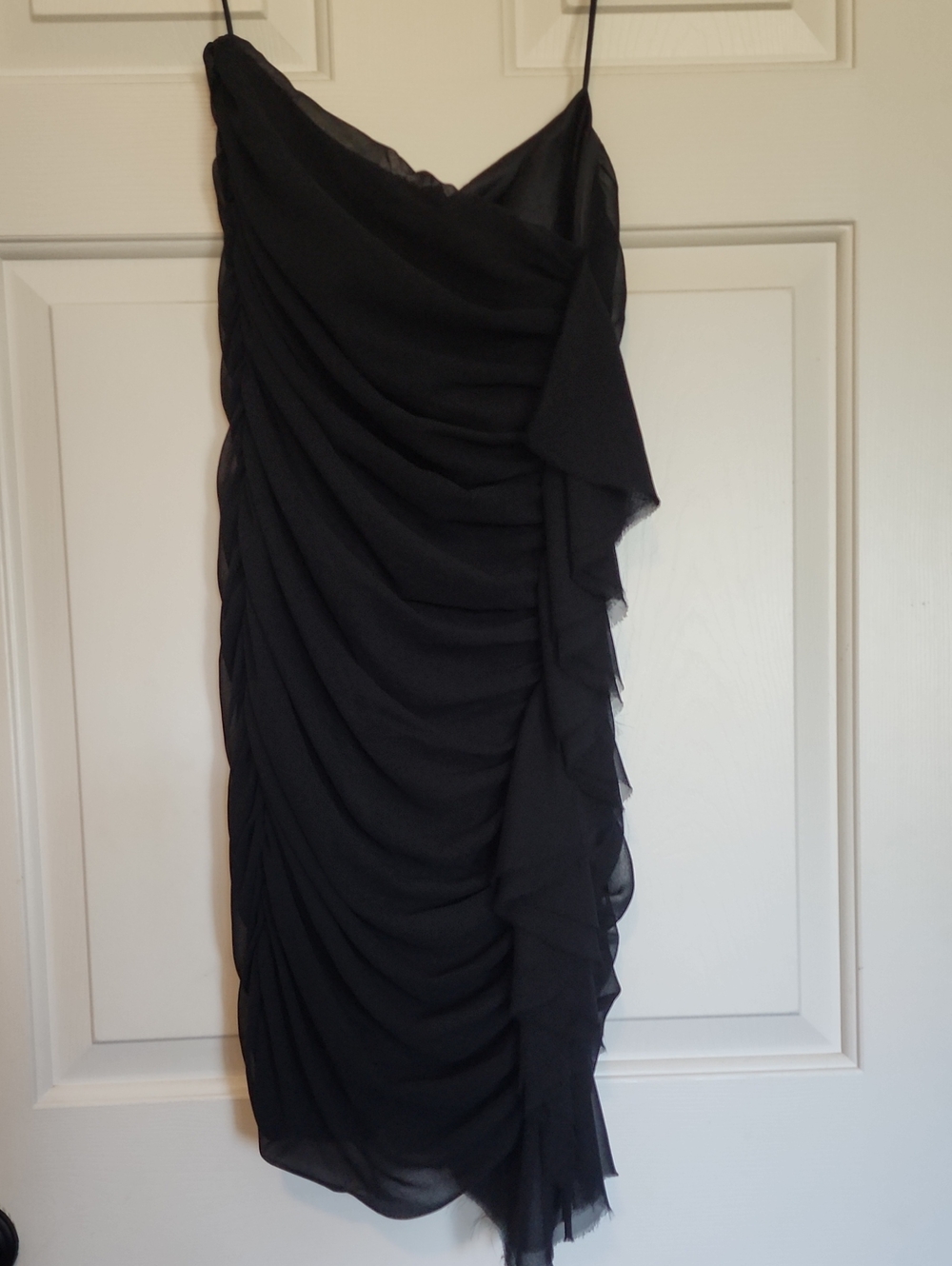 Women’s Black Ruched Slip Dress